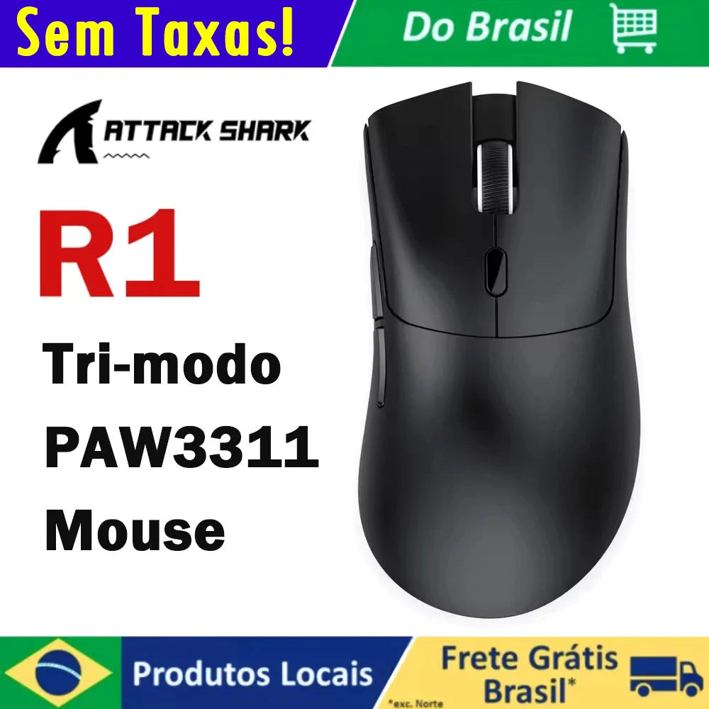 Mouse Gamer Attack Shark R1 Sem Fio