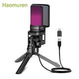 Microfone USB HAOMUREN RGB